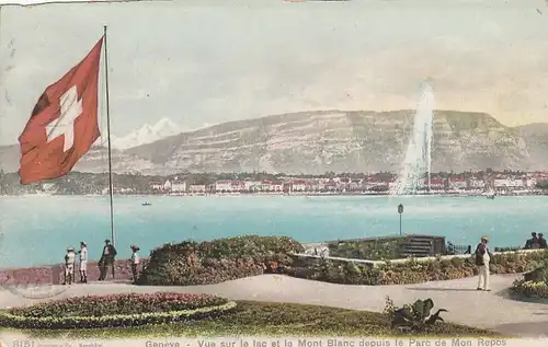 Genève, Le Lac et le Mont-Blanc depuis le Parc de Mon Repos gl1918 E8971