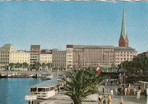Hamburg, Binnenalster mit Petrikirche gl1952? F4821