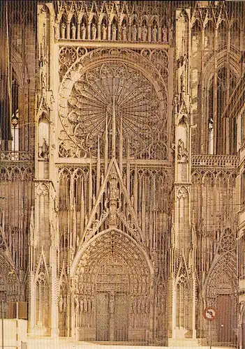 Strasbourg (Bas-Rhin), Le Cathédrale, Portail Central et Rosace ngl F0903