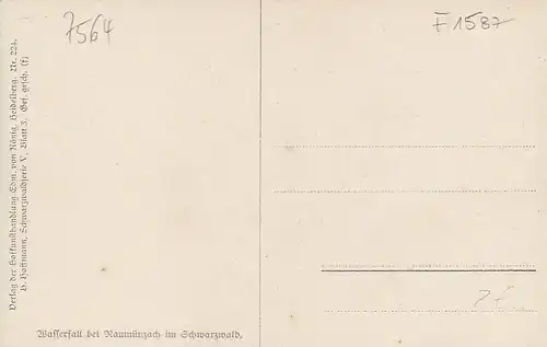 H.HOFMANN, Wasserfall bei Raumünzach im Schwarzwald ngl F1587