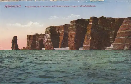 Helgoland, Westküste mit Nonne und Schutzmauer ngl F2745
