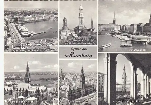 Gruss aus Hamburg Mehrbildkarte gl1957 F5122