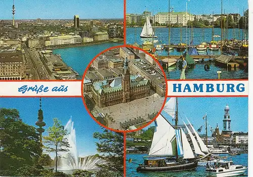 Grüsse aus Hamburg Mehrbildkarte ngl F5132