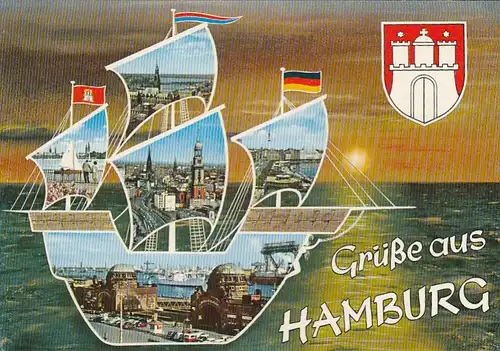 Grüsse aus Hamburg Mehrbildkarte ngl F5142