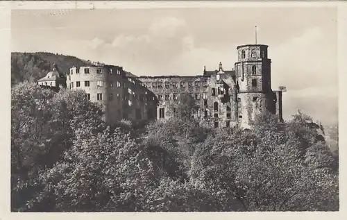 Heidelberg, Schloss von der Terrasse aus gl1928 F1774