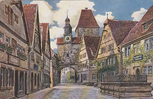 Rothenburg o.T., Rödergase mit Markusturm ngl F2077