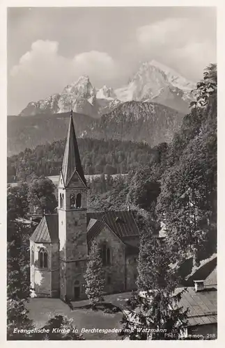 Ev.Kirche in Berchtesgaden mit Watzmann ngl E9238