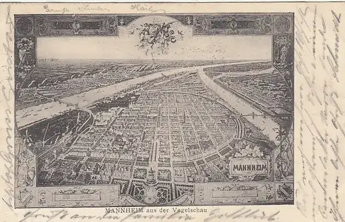 Mannheim aus der Vogelschau gl1903 F2100