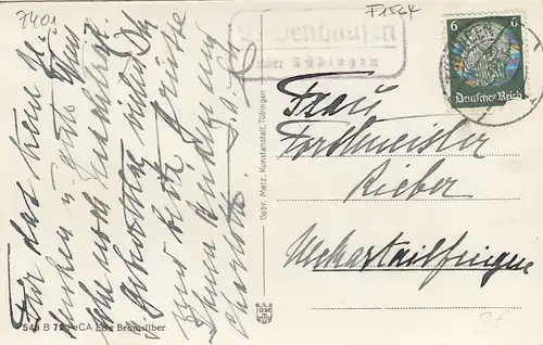 Bebenhausen (Tübingen) ehem. Jagdschloss gl1938 F1564