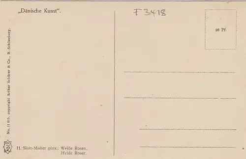 H.SLOTT-MOELLER Weiße Rosen gl1905 F3418