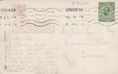 London, New Admiralitiy glum 1910? F3427