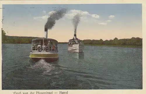 Gruß von der Pfaueninsel, Havel (Berlin-Wannsee) gl1926 F4890