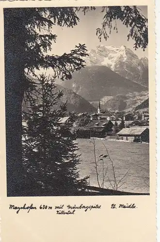Mayrhofen mit Grünbergspitze, Zillertal, Tirol ngl F2427