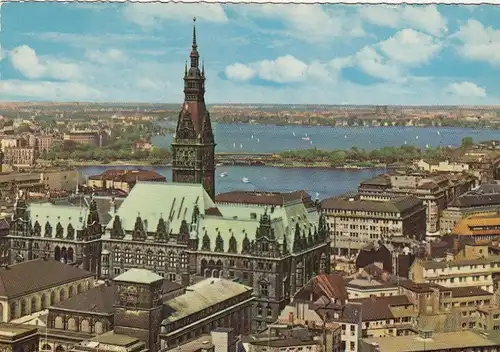 Hamburg, Rathaus und Alster gl1973 F5667