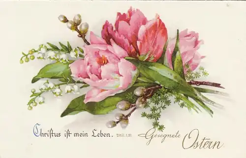 Ostern-Wünsche mit Blumengebinde gl1929 F2335