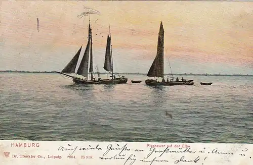 Hamburg, Fischewer auf der Elbe gl1906 E9612