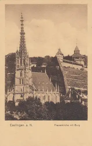 Eßlingen a.N., Frauenkirche mit Burg glum 1920? E9670