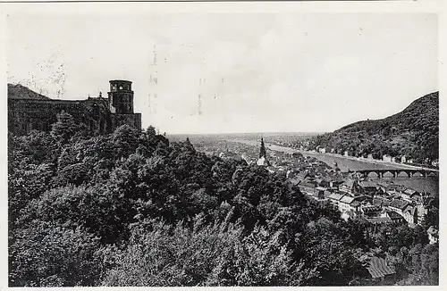 Heidelberg, Blick von der Scheffel-Terrasse gl1935 F2563