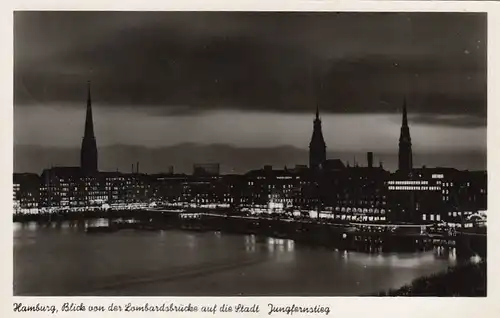 Hamburg, Blick von der Lombardskirche auf die Stadt mit Junfernstieg gl1956 F5039