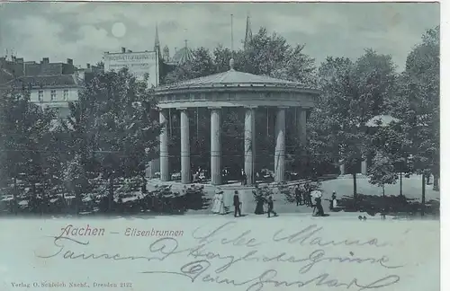 Aachen, Elisenbrunnen, Mondscheinkarte gl1900 F1871