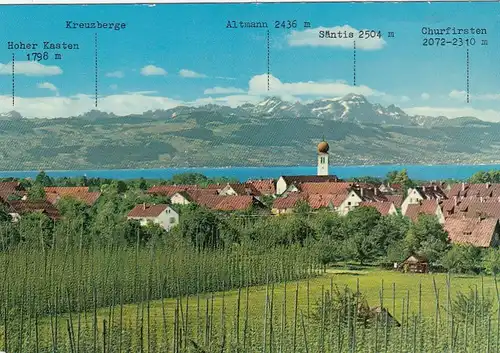 Kressbronn am Bodensee, Panorama mit Alpen ngl F0054