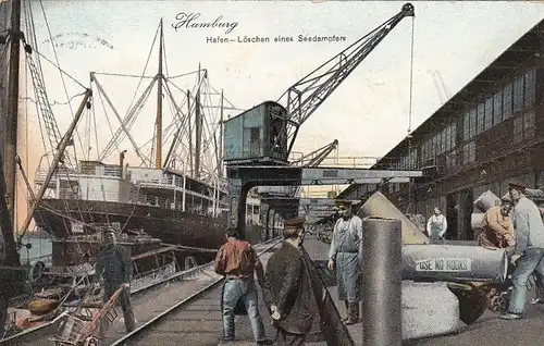 Hamburg, Hafen, Löschen eines Seedampfers gl1919 F5187