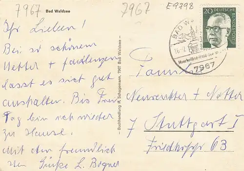 Bad Waldsee, Oberschwaben, Teilansicht gl1971? E9798