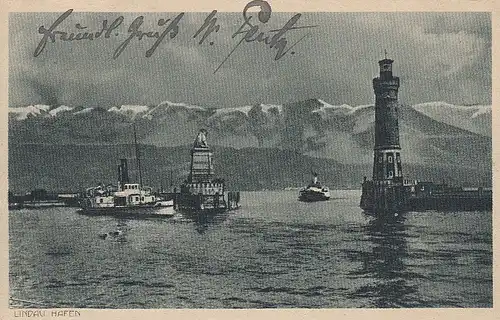 Lindau im Bodensee, Hafeneinfahrt gl1927 F0629