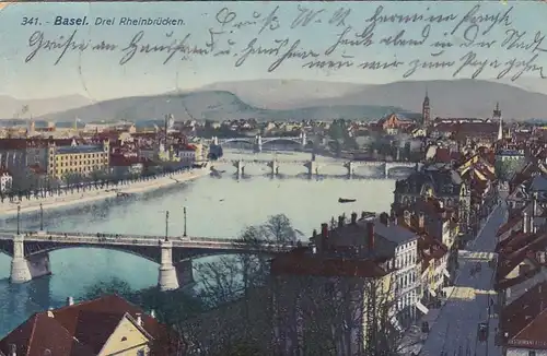 Basel, Drei Rheinbrücken gl1911 F2698