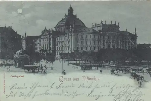 München, Justizpalast im Mondschein gl1897 F2936