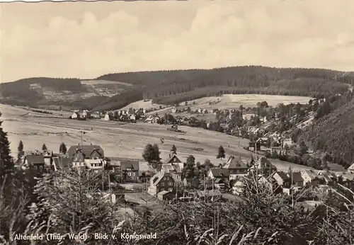 Blick vom Königswald auf Altenfeld im Thüringer Wald glum 1960? F2948
