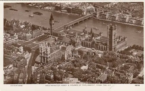 London, Westminster Abbey and Houses ofParliaments from the Air ngl F3971