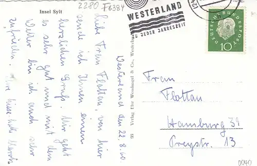 Nordseeinsel Sylt, Küstenpartie mit Strand gl1960 F6384