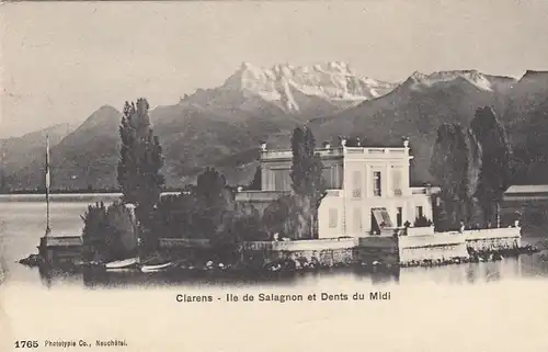 Clarens, Waadt, Ile de Salagnon et Dents du Midi gl1907 F2831