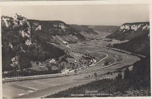 Donautal, Schloß Werenwag mit Blick auf Hausen bahnpgl1931 F2882