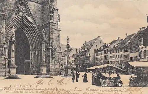 Blick auf Freiburg i.Breisgau, Partie am Münster gl1904 F2278