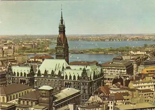Hamburg, Rathaus und Alster gl1964 F5656