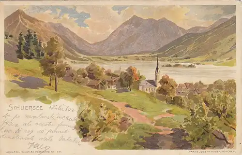 Schliersee, Panorama, Litho gl1902 F3005