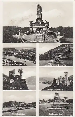 Nationaldenkmal bei Rüdesheim a. Rhein, Mehrbildkarte ngl F0283