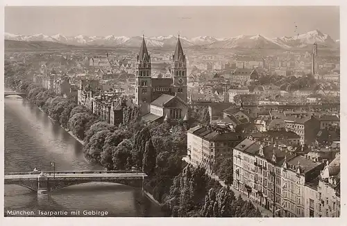 München, Isar-Partie mit Alpensicht gl1939 F0341