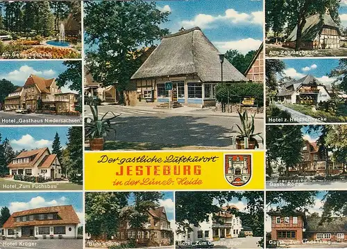 Jesteburg, Lüneburger Heide, Mehrbildkarte hotels gl1974 F5800