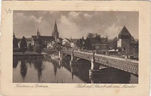 Konstanz am Bodensee, mit Rheinbrücke und Münster gl1925 F3317