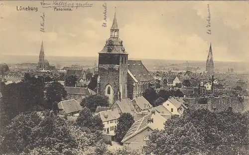 Lüneburg, Kirchen-Panorama ngl F5808
