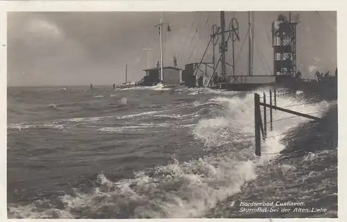 Nordseebad Cuxhaven, Sturmflut bei der "Alten Liebe" gl1929 F5955