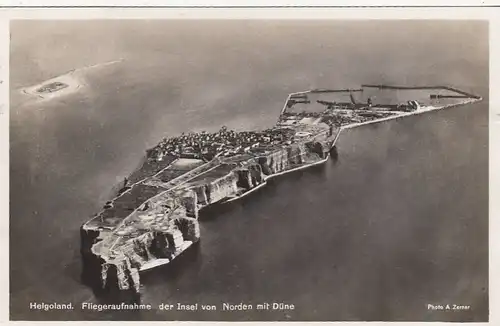 Helgoland, Fliegerausnahme von Norden mit Düne gl1933 F5996