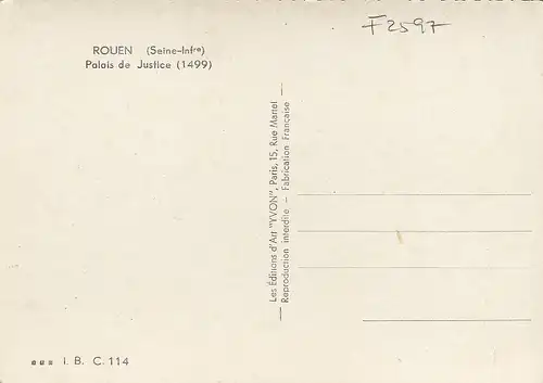 Rouen (Seine-Inf.) Palais dde Justice ngl F2597