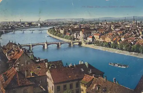 Basel, Blick vom Münster rheinabwärts gl1921 F2697