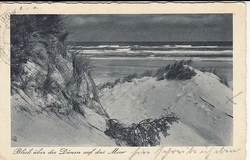 Warnemünde, Meckl., Blick über die Dünen aus das Meer gl1938 F3678
