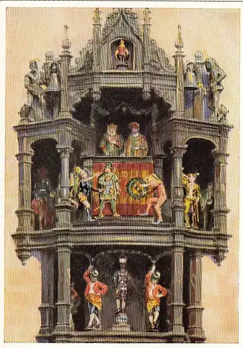 München, Rathausturm, Glockenspiel mit Schäfflertanz ngl F3683