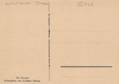 Die Burgen Ludwigstein und Hanstein, Werra ngl F0735